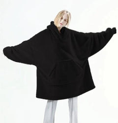 Ultra-gemütlicher doppelseitiger Fleece-Deckenpullover mit großer Tasche