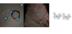Collier Papillon Lumineux Intelligent Bleu