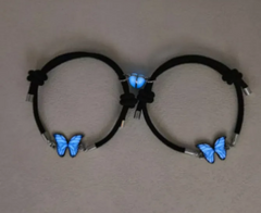 Collier Papillon Lumineux Intelligent Bleu