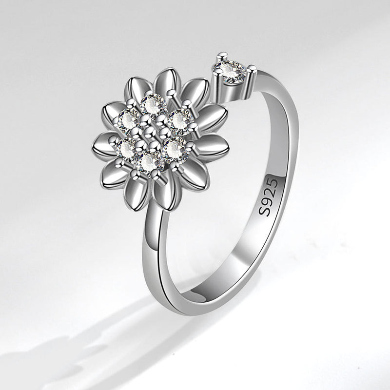 Einfacher Sonnenblumen-Ring für Damen und Herren