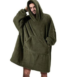Ultra-gemütlicher doppelseitiger Fleece-Deckenpullover mit großer Tasche