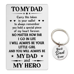 My Dad & My Hero Gift From Daughter - Wallet Card & Keychain